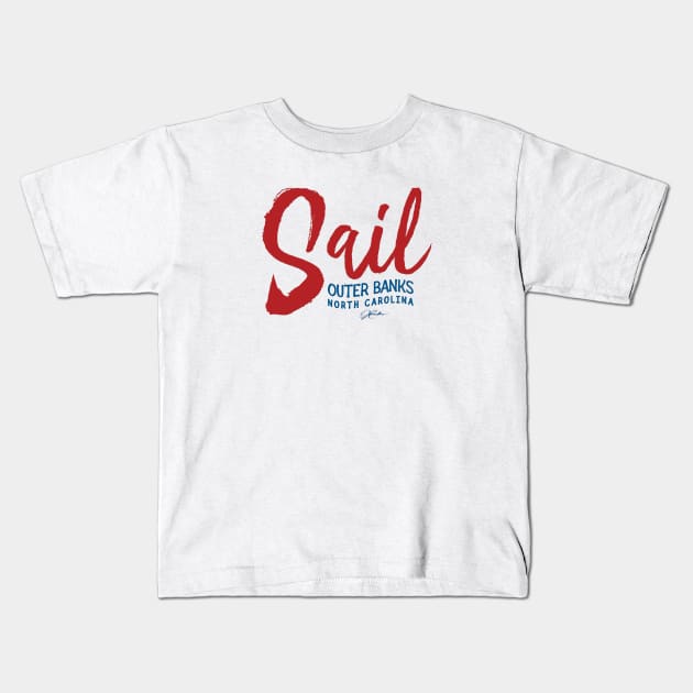 Sail Outer Banks, North Carolina Kids T-Shirt by jcombs